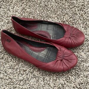 Born Women's Burgundy Leather Loafers